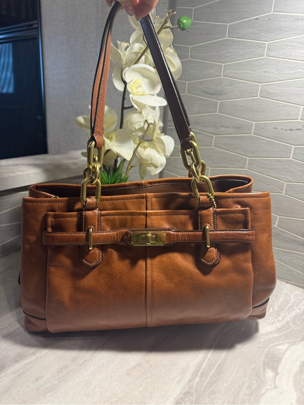 EUC Coach Chelsea Jayden Carryall Shoulder Bag Gold Hardware with COA - BEAUTY